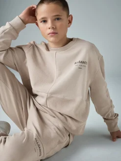 smALLSAINTS Brun clair - Ensemble sweat-shirt et joggings Underground oversize à empiècement texturé Clearance