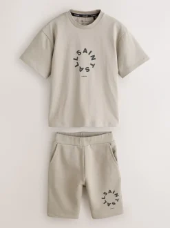 smALLSAINTS Brun clair - Ensemble t-shirt et short en molleton Tierra Online