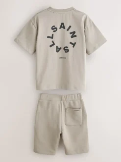 smALLSAINTS Brun clair - Ensemble t-shirt et short en molleton Tierra Online