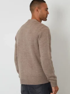 Threadbare Brun clair - Col en V en maille Cardigan Best