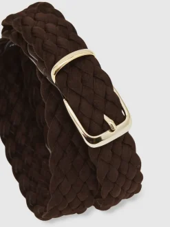 Reiss Brun foncé - Ceinture tissée en daim Jesse Outlet