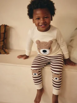 Next Brun/Crème - Lot de 3 pyjamas Snuggle (9mois-6ans) Discount
