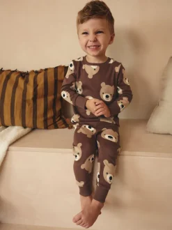 Next Brun/Crème - Lot de 3 pyjamas Snuggle (9mois-6ans) Discount