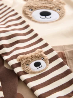 Next Brun/Crème - Lot de 3 pyjamas Snuggle (9mois-6ans) Discount