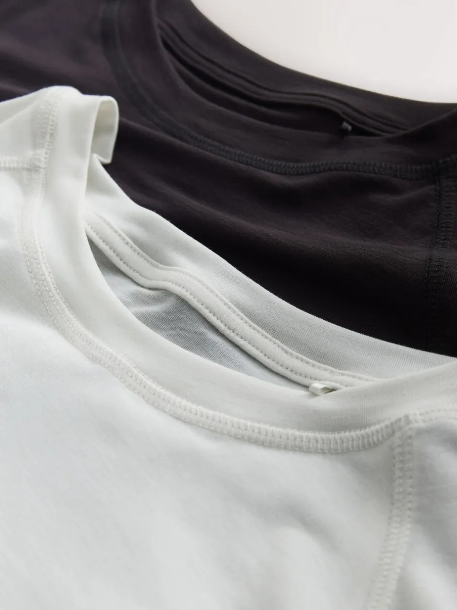 Next Brun/Crème - Lot de 2 T-shirts Active à manches courtes à Col rond Clearance