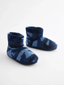 Next Camo bleu - Bottes Slipper New