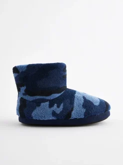 Next Camo bleu - Bottes Slipper New