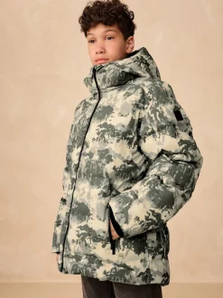 Next - Manteau rembourré doublé en micropolaire Résistant à la douche (3-17ans) Camoflauge gris