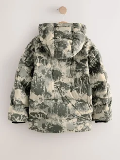 Next - Manteau rembourré doublé en micropolaire Résistant à la douche (3-17ans) Camoflauge gris