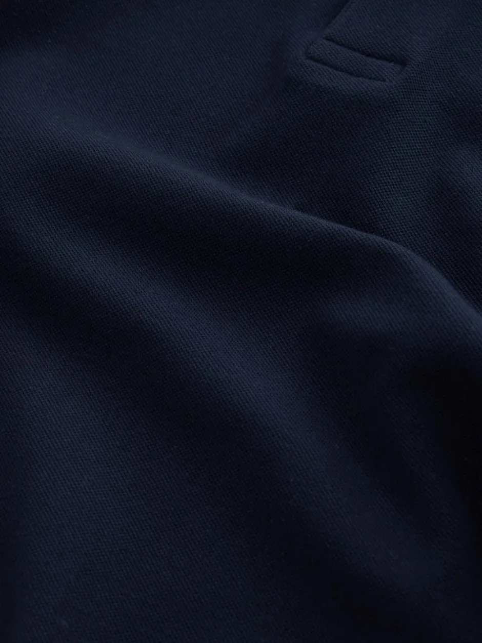 Next Canard bleu marine - Polo à manches longues en piqué New