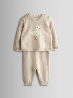 Jojo Maman Bébé Canard gris - Ensemble haut et bas en maille Sale