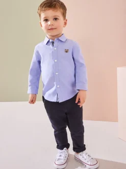 Next - Chemise Oxford à manches longues (3mths-7yrs) Caractère bleu Clearance