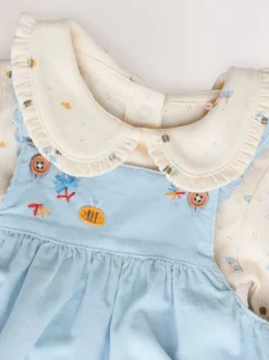 Next - Ensemble body et collants à manches longues en velours côtelé pour bébé (0mois-2ans) Caractère bleu Outlet