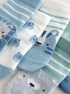 Next Caractère bleu - Lot de 5 chaussettes pour bébé (0mois-2ans) Sale