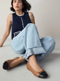 Next - Ballerines à bout rond Caramel Nude Best