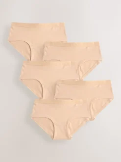 Next Caramel Nude - Paquet de slips taille basse 5 (5-16ans) Discount