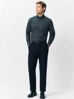 Next Carreaux Blackwatch bleu marine/vert - Lot de 2 chemises Oxford à manches longues Outlet