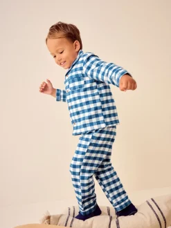 Next Carreaux bleu/blanc - Pyjama boutonné (9 mois-10 ans) Hot