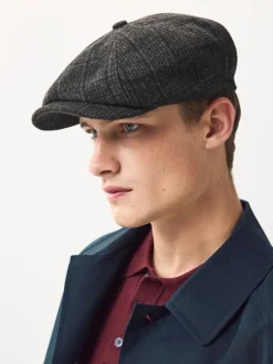 Next Carreaux gris foncé - Chapeau de garçon de baker Outlet