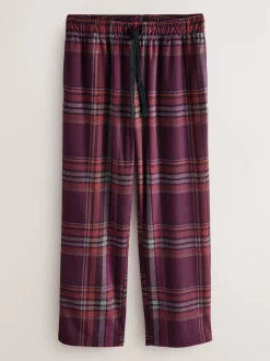 Next Carreaux gris/rouge bordeaux - Pyjama confortable à manches courtes Motionflex Clearance