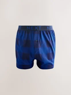 Next Carreaux marine/bordeaux - Lot de 5 boxers amples Best