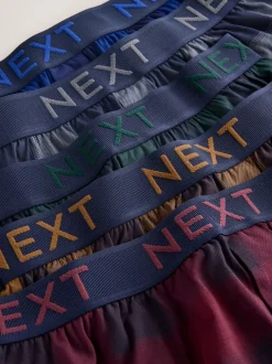 Next Carreaux marine/bordeaux - Lot de 5 boxers amples Best