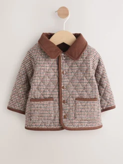Next Carreaux Marron Heritage - Veste matelassée à col en velours côtelé pour bébé (0mois2ans) Hot