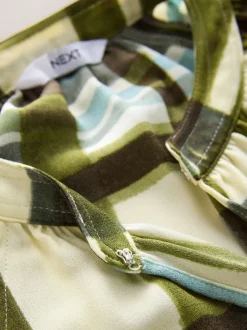 Next - Chemisier manches longues à col V Carreaux vert/écru Hot