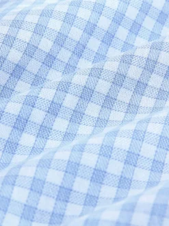 Next Carreaux Vichy bleu clair - Chemise habillée à manches longues riche en coton Outlet