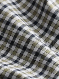 Next - Chemise Oxford Easy Iron boutonnée à manches courtes Carreaux Vichy bleu marine/neutre New