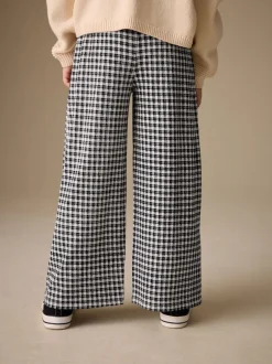 Next Carreaux vichy noir/blanc - Pantalons Jambe large Texture (3-16ans) Outlet