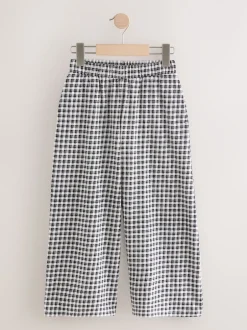 Next Carreaux vichy noir/blanc - Pantalons Jambe large Texture (3-16ans) Outlet