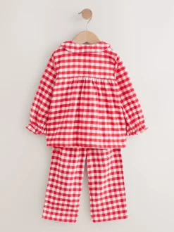 Next Carreaux vichy rouge / blanc - Pyjama Bouton à travers tissé (9mths-11yrs) Clearance
