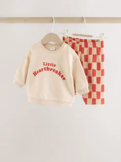Next Casse-cœur neutre/rouge - Ensemble Sweat-shirt et Leggings bébé (0mois-2ans) Best