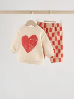 Next Casse-cœur neutre/rouge - Ensemble Sweat-shirt et Leggings bébé (0mois-2ans) Best