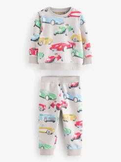 Next Cath Kidson Rouge/Écru Blanc Cars - Pyjama simple en laine polaire Clearance