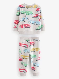 Next Cath Kidson Rouge/Écru Blanc Cars - Pyjama simple en laine polaire Clearance