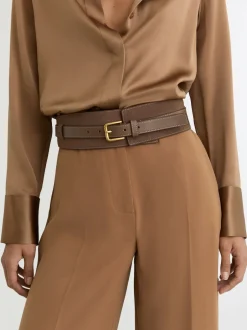 Reiss Ceinture corset en cuir et daim Beatrix