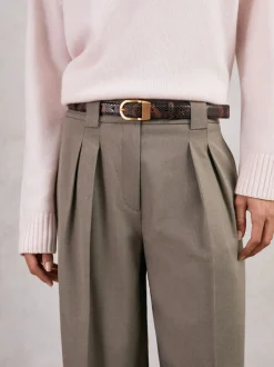 Reiss Ceinture en cuir à boucle incurvée Hazel New