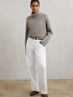 Reiss Ceinture en cuir à boucle incurvée Hazel Clearance