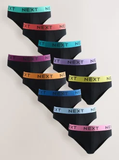 Next Ceinture noire lumineuse - Lot de 10 - Slips riches en coton Online