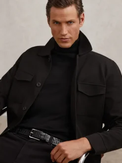 Reiss Ceinture Preston en cuir tissé Hot