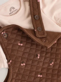Next Cerise marron - Ensemble 2 pièces avec salopette matelassée et body bébé (0mois-3ans)