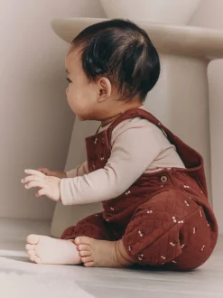 Next Cerise marron - Ensemble 2 pièces avec salopette matelassée et body bébé (0mois-3ans)