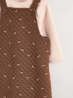 Next Cerise marron - Ensemble 2 pièces avec salopette matelassée et body bébé (0mois-3ans)