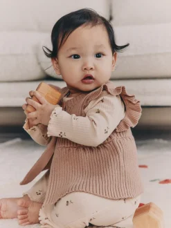 Next Cerise neutre - Ensemble 3 pièces : gilet en maille, haut à manches longues et leggings (0mois -3ans) Hot