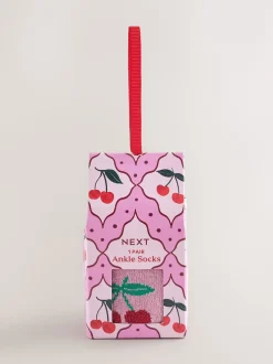 Next Cerises scintillantes - Lot de 1 paires de chaussettes en coffret cadeau Clearance