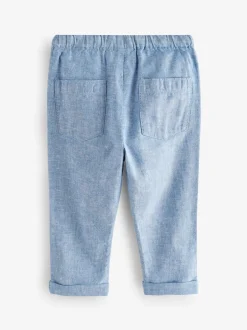 Next Chambray bleu - Pantalon en lin Blend à enfiler (3mois-7ans) Hot