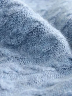 Next Chambray bleu - Robe mini pull en maille torsadée Online