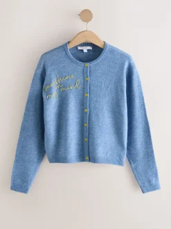 Next - Cardiganen maille col rond Chambray bleu avec ornements Hot